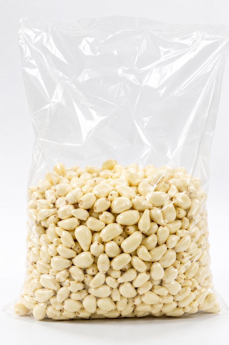 Bolsa de ajo pelado